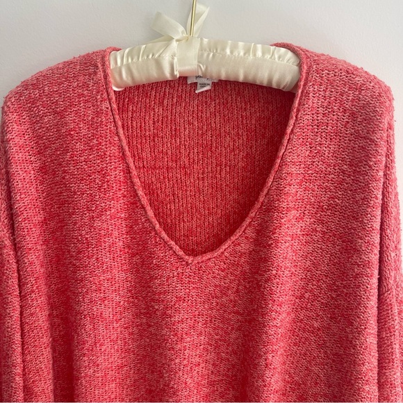 J. Jill Pure Jill Women’s Pink Textured Knit V-Neck Sweater size L - Picture 2 of 5